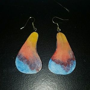 Hand-made water color earrings